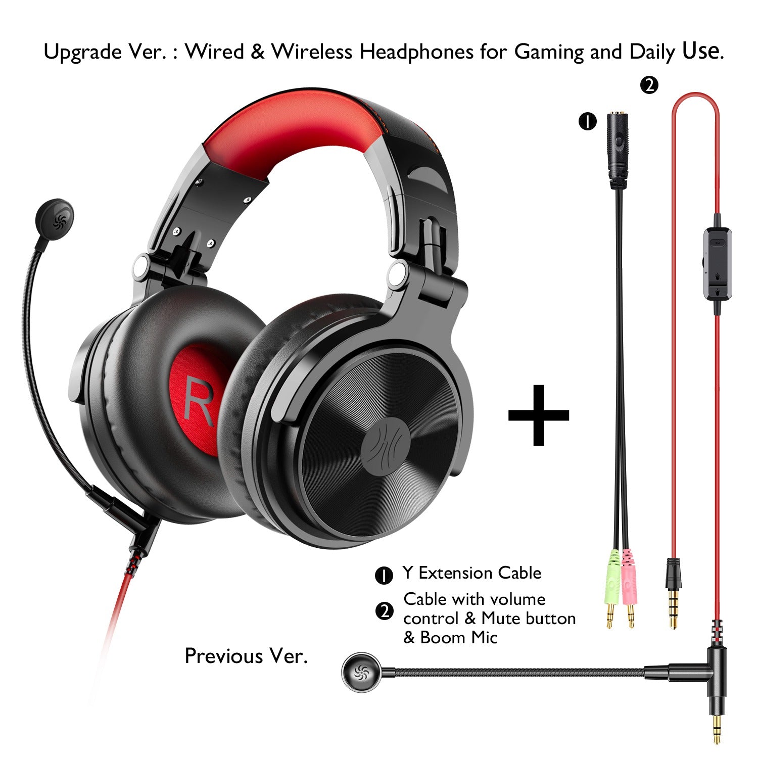 ONEODIO Pro-M Over Ear Wired and Wireless Headphone Stereo Sound No Delay PC Gaming Music Bluetooth Headset with Microphone ONEODIO Pro-M Over Ear Wired and Wireless Headphone Stereo Sound No Delay PC Gaming Music Bluetooth Headset with Microphone